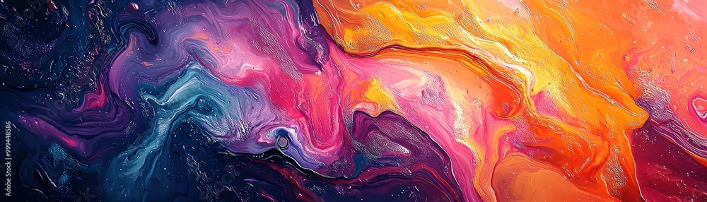 Fototapeta premium Vibrant Abstract Art with Fluid Color Patterns