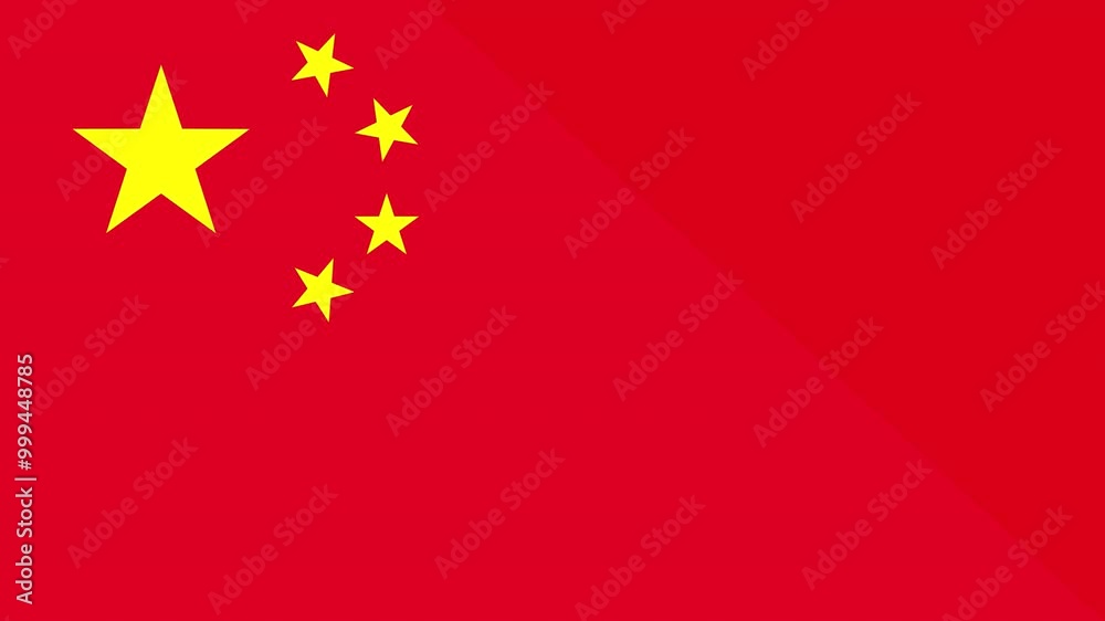 Animation of the appearance and disappearance of a flat flag 2D China Animation of the appearance and disappearance of a flat flag 2D China