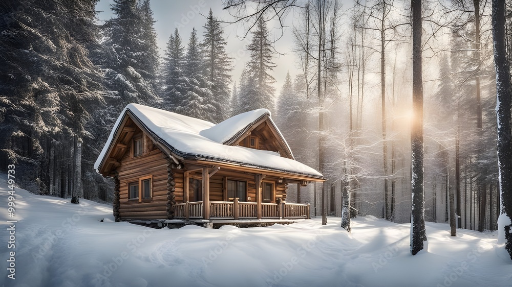 cabin with winter cabin with winter