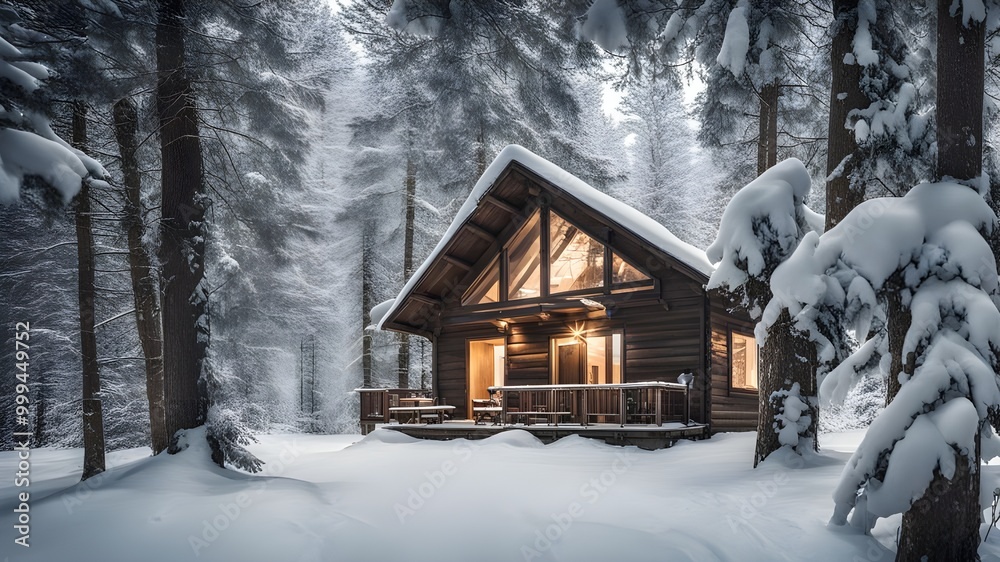 cabin with winter cabin with winter