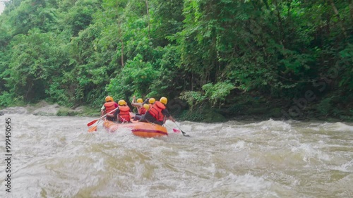 White water rafting on tropical rainforest rivers