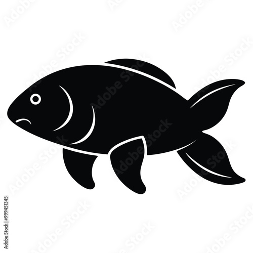 Solid color Mojarra animal vector design