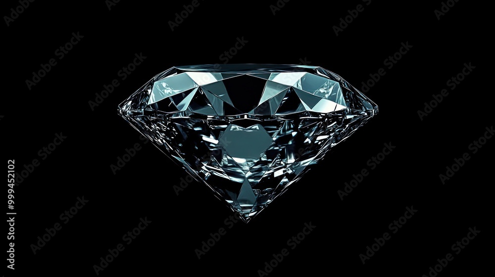 Sparkling Diamond on Black Background Sparkling Diamond on Black Background