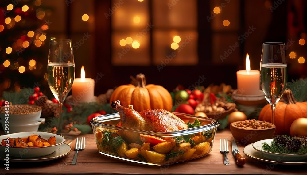 Cozy Thanksgiving Dinner in a Warm and Festive Setting Cozy Thanksgiving Dinner in a Warm and Festive Setting