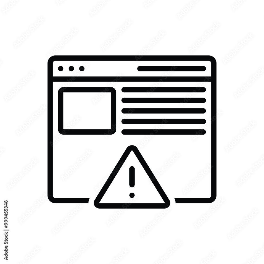 Black line icon for error page Black line icon for error page