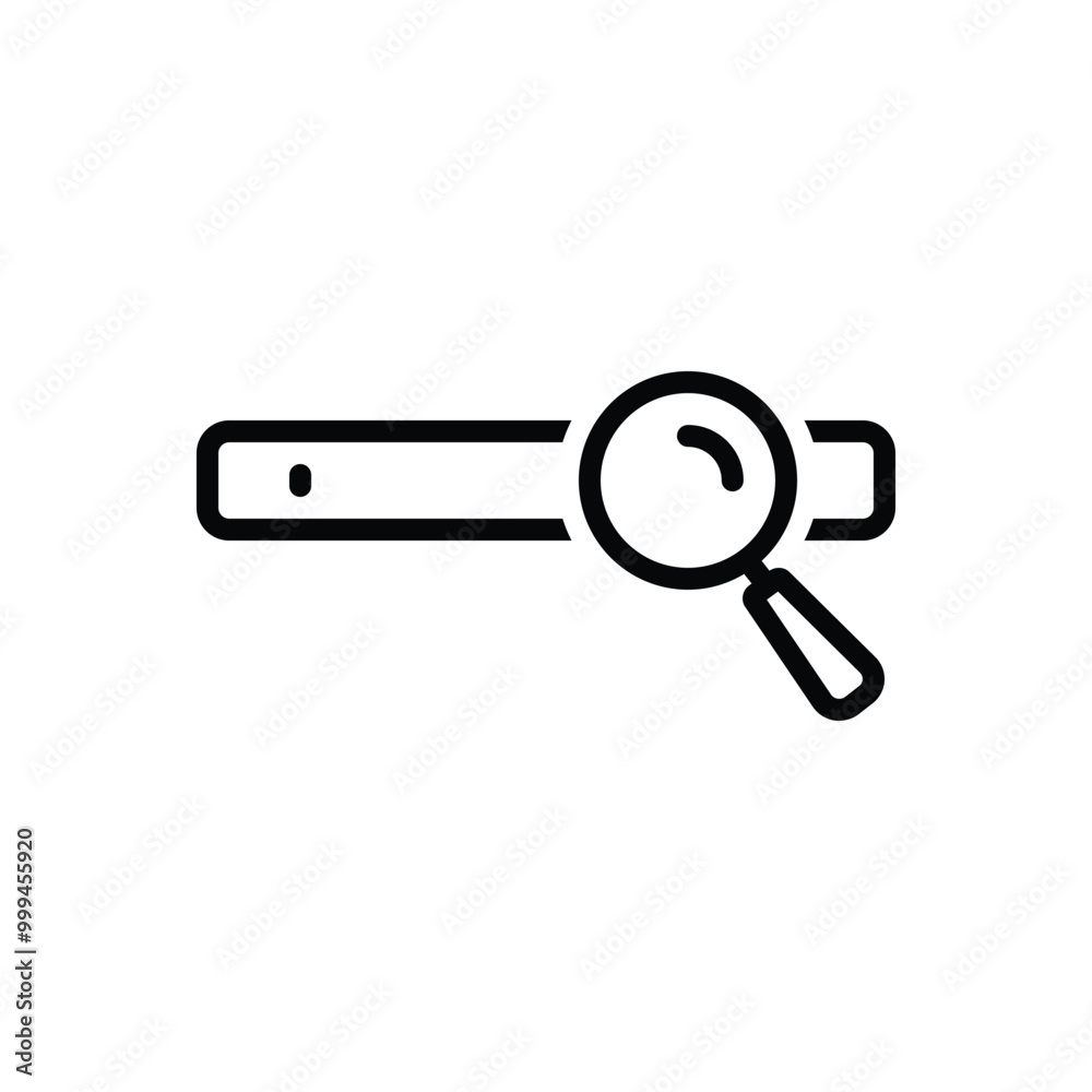 Black line icon for search bar Black line icon for search bar