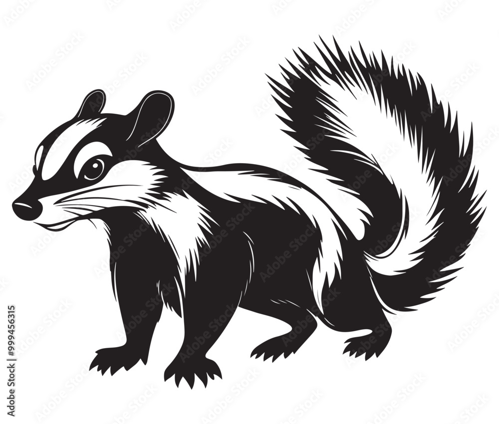 Black and white squirrel, Illustration of squirrel, Skunk vector Black and white squirrel, Illustration of squirrel, Skunk vector