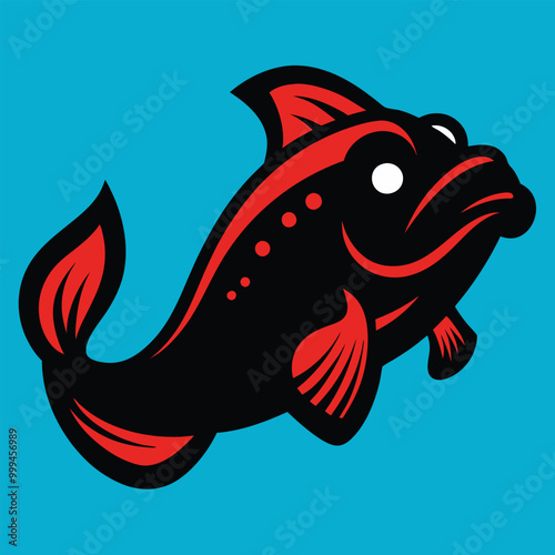 Solid color Monkfish animal vector design