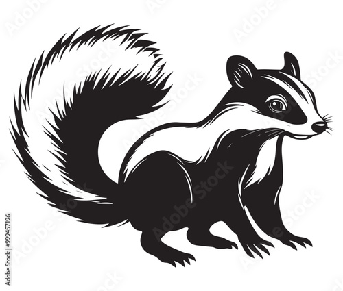 Wallpaper Mural Black and white squirrel, Illustration of squirrel, Skunk vector Torontodigital.ca