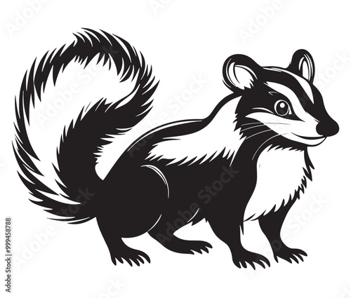 Wallpaper Mural Black and white squirrel, Illustration of squirrel, Skunk vector Torontodigital.ca