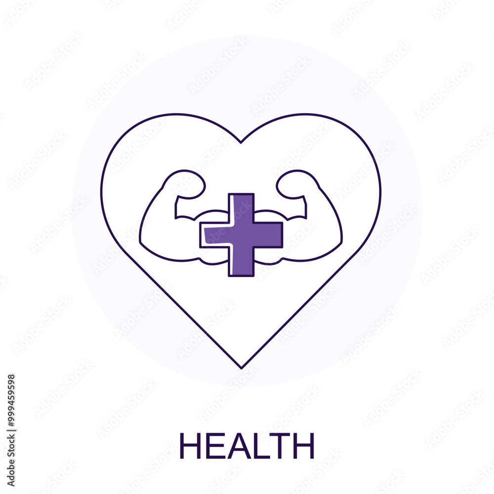 Vector icon for Health. Heart with a medical cross representing overall health and wellness. Vector icon for Health. Heart with a medical cross representing overall health and wellness.