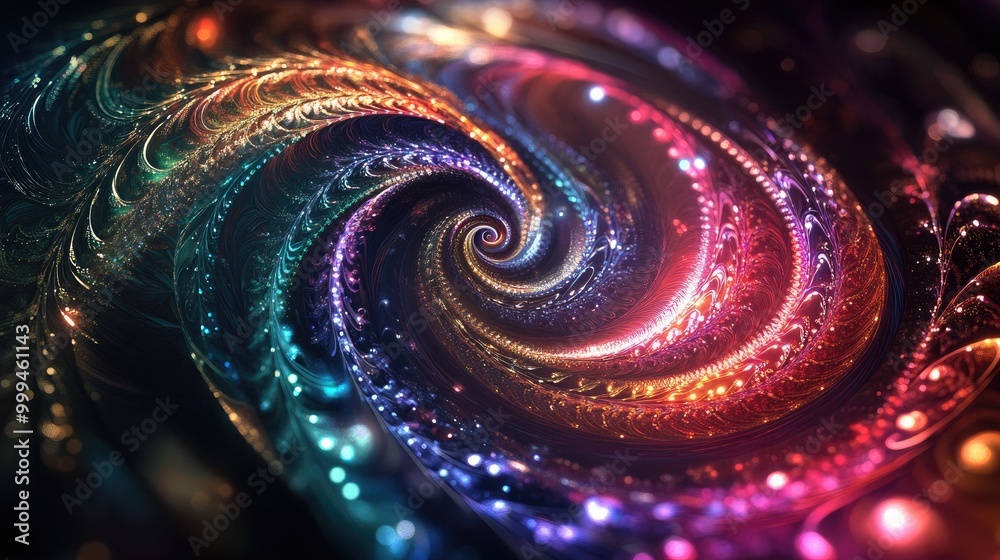Colorful jewelry swirls in mesmerizing patterns, creating an abstract artistic design on a dark backdrop, radiating beauty and elegance Colorful jewelry swirls in mesmerizing patterns, creating an abstract artistic design on a dark backdrop, radiating beauty and elegance