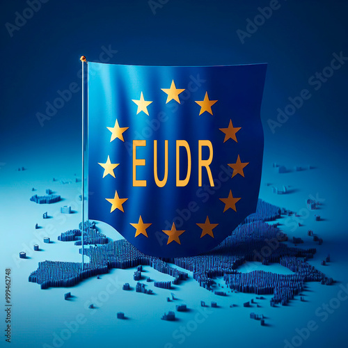 Illustration saying EUDR. It stands for the Regulation on Deforestation-free Products of the European Union