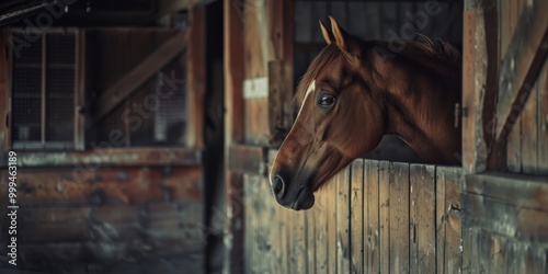 Horse in a Stable Stall