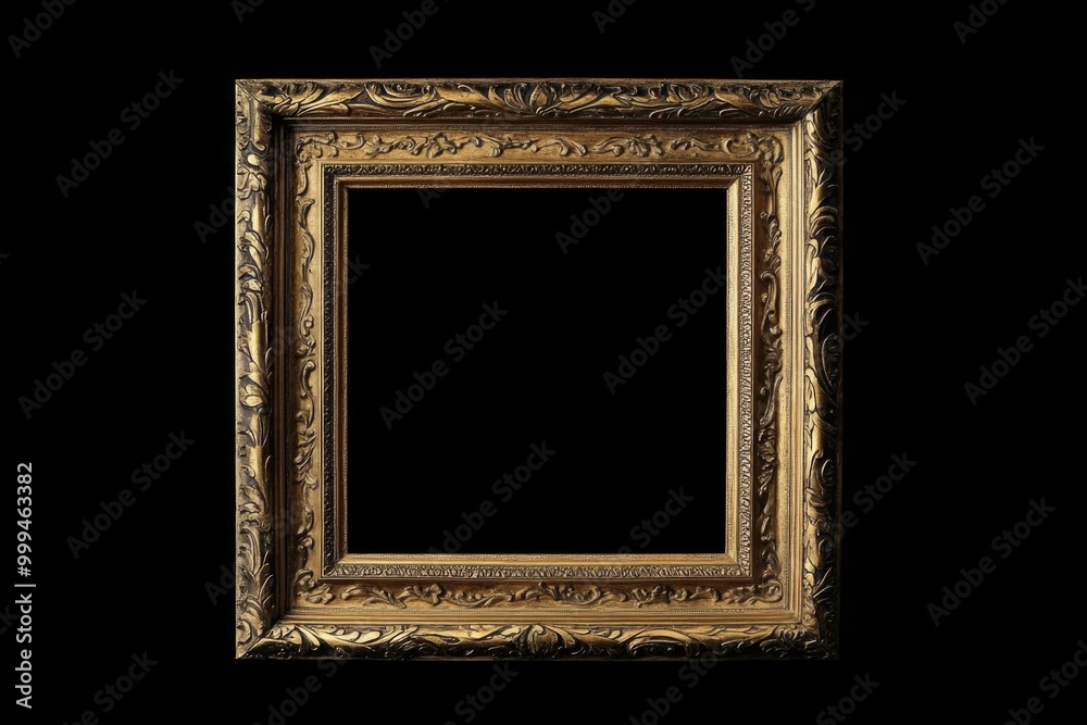 Gold Frame on Black Background Gold Frame on Black Background