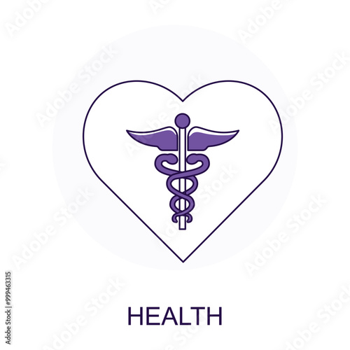 Vector icon for Health. Heart with a medical cross representing overall health and wellness.