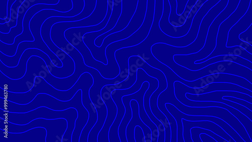 Abstract topographic pattern with smooth, wavy lines in dark blue. The flowing contour lines create an organic, fluid texture across the image, resembling geographic maps or ripple effects.