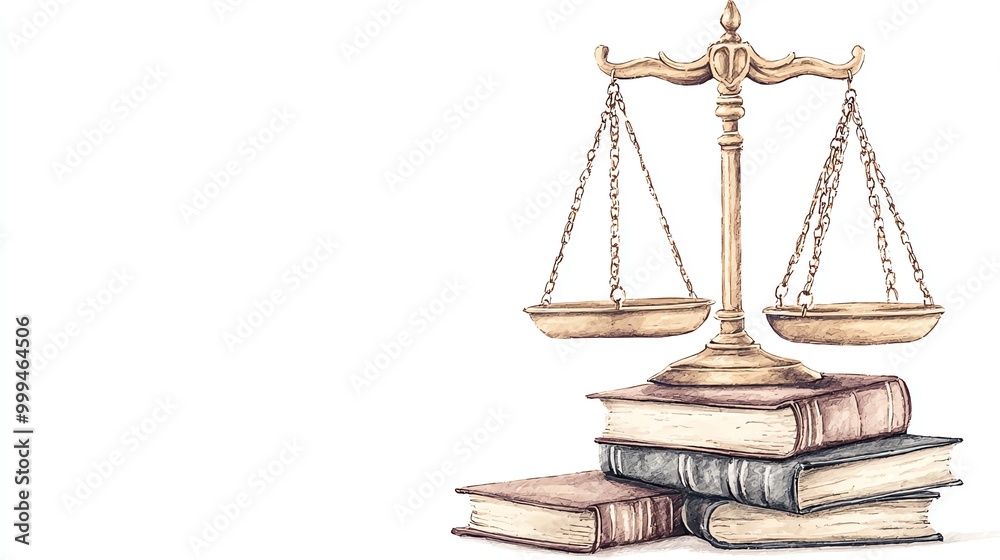 Legal scales on stacked books, symbolizing justice and law. Legal scales on stacked books, symbolizing justice and law.