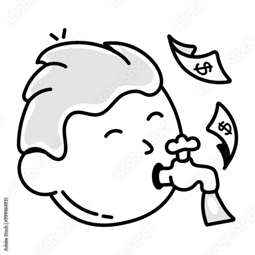Liquidity icon in doodle style 

