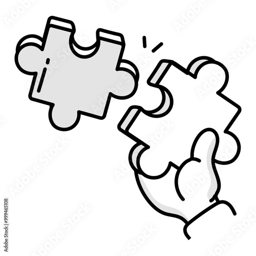 Problem solving icon in drawing style

