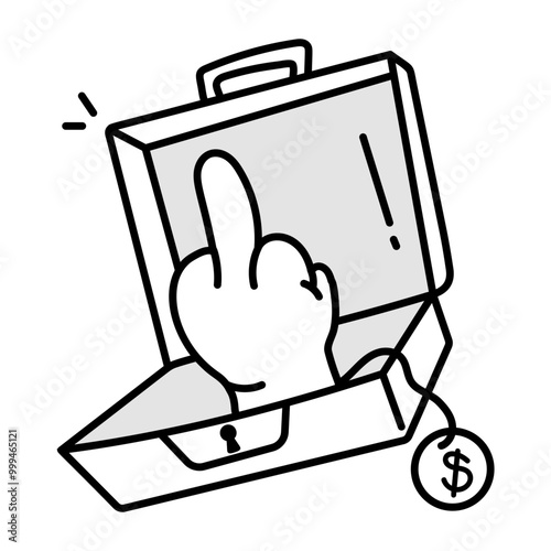 Financial abuse icon in sketchy style 

