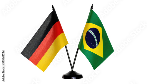 Germany and Brazil: Miniature Flags Representing National Pride and Heritage