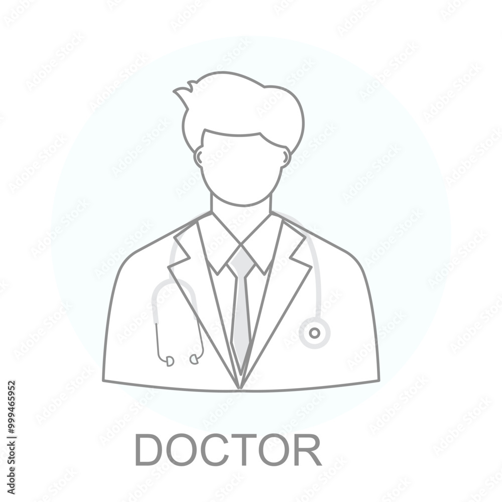 Vector icon for Doctor. Doctor wearing a stethoscope representing healthcare professionals and medical expertise. Vector icon for Doctor. Doctor wearing a stethoscope representing healthcare professionals and medical expertise.