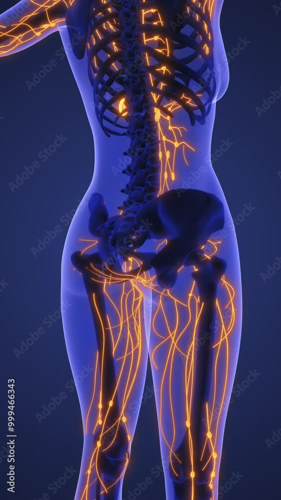 3d Anatomy of human lymphatic system