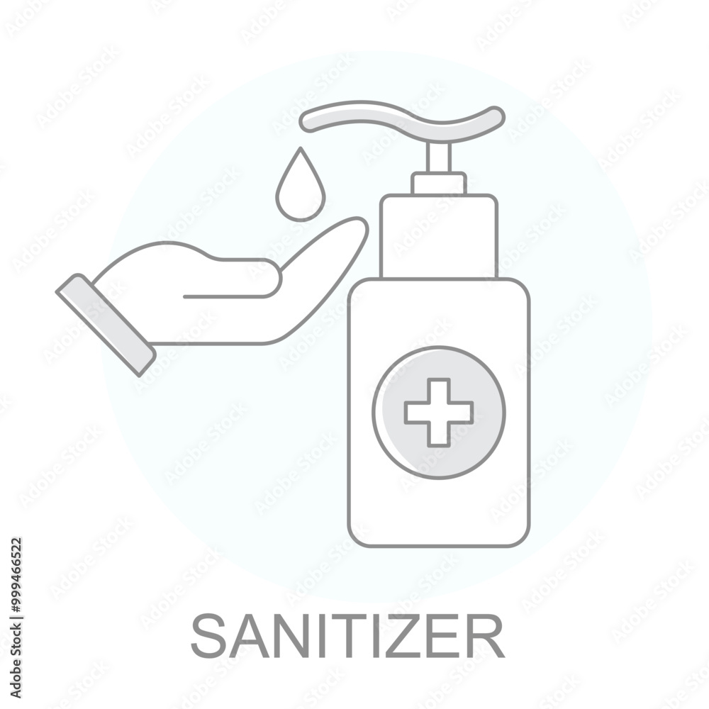 Vector icon for Sanitizer. Hand using sanitizer bottle representing hygiene and health safety measures. Vector icon for Sanitizer. Hand using sanitizer bottle representing hygiene and health safety measures.