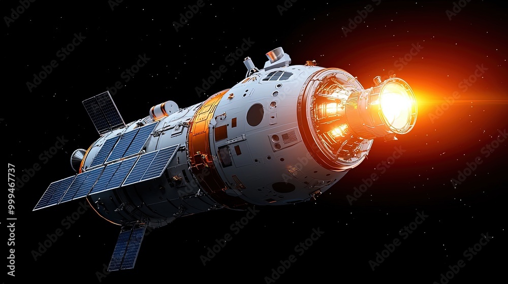 Fototapeta premium Futuristic Spacecraft in Cosmic Voyage