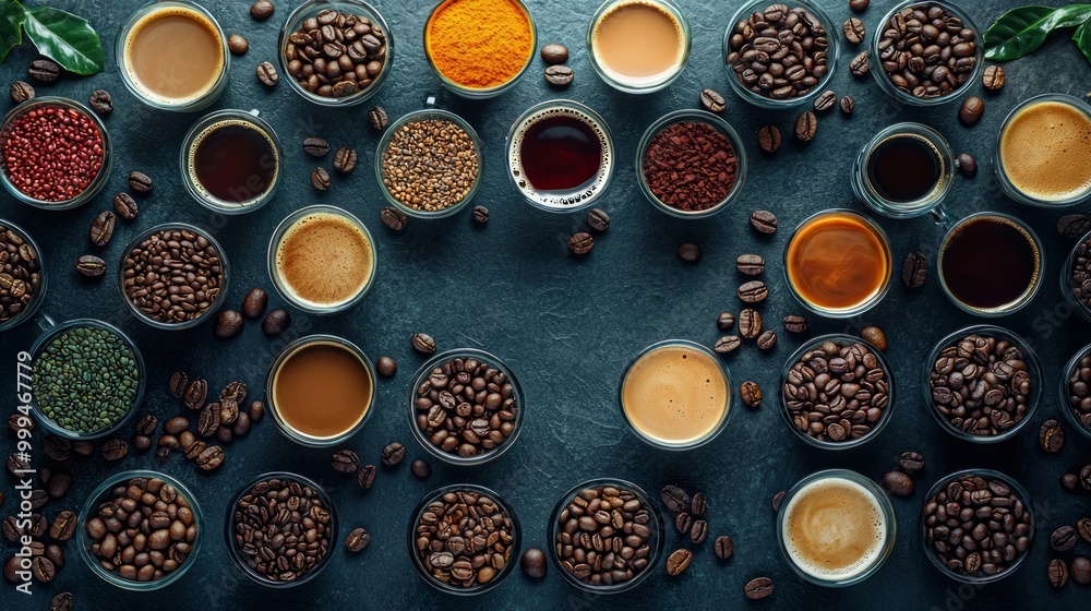 Collection of Various Coffee and Spice Elements Collection of Various Coffee and Spice Elements
