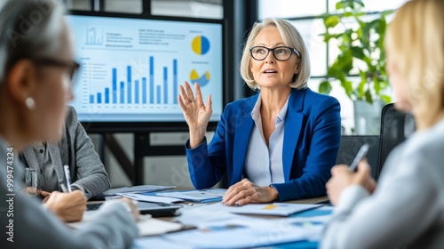 Confident Businesswoman Presenting Financial Report