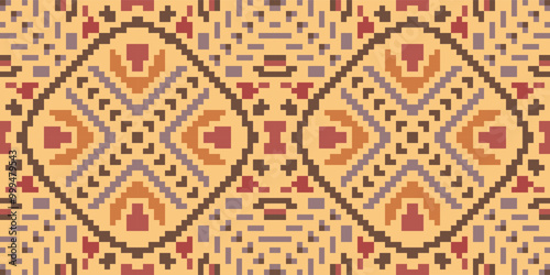 Moroccan Arabic Geometric Patternfolk Embroidery, Aztec Geometric Ornament Print. Design for Carpet, Wallpaper, Clothing, Wrapping, Fabric