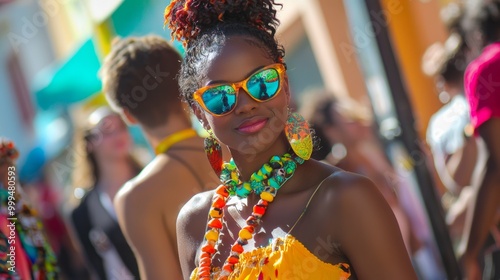 Vibrant Street Fashion at Local Cultural Festival - Community Celebration with Bold Colors and Dynamic Models