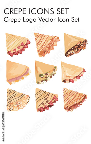 Crepe logo vector icon set 