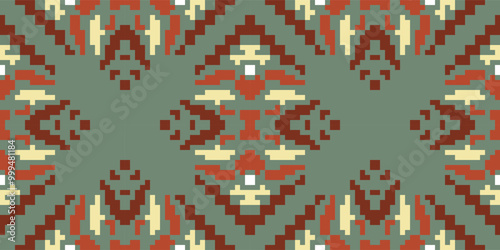 Native Ethnic Design Pattern in the Philippinesfolk Embroidery, Aztec Geometric Ornament Print. Design for Carpet, Wallpaper, Clothing, Wrapping, Fabric