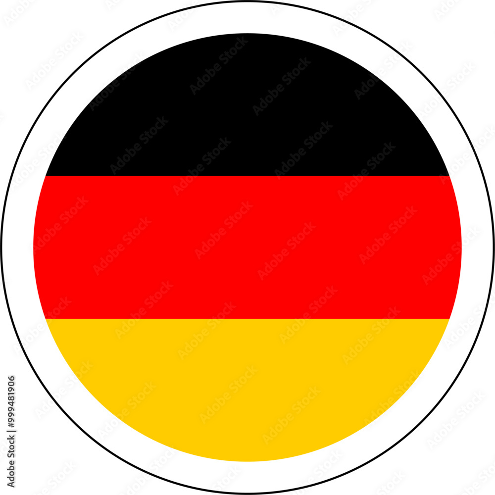 A round icon in colors of the German flag. A round icon in colors of the German flag.