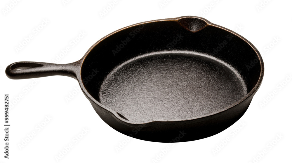 Rustic cast iron skillet, black isolated on white background. Rustic cast iron skillet, black isolated on white background.