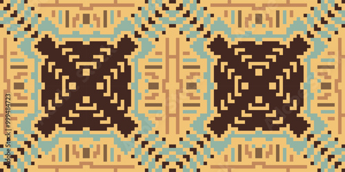 Sari Border Uzbek Ikat Patternfolk Embroidery, Aztec Geometric Ornament Print. Design for Carpet, Wallpaper, Clothing, Wrapping, Fabric