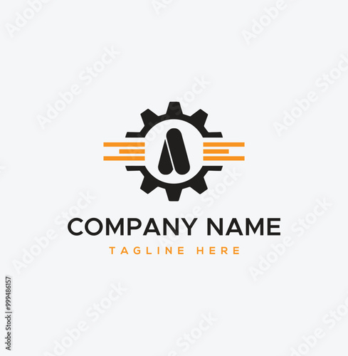 letter a logo simple mechanic logo design with vector
