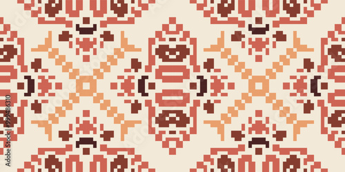 Abstract Ethnic Ikat Blouse Patternfolk Embroidery, Aztec Geometric Ornament Print. Design for Carpet, Wallpaper, Clothing, Wrapping, Fabric