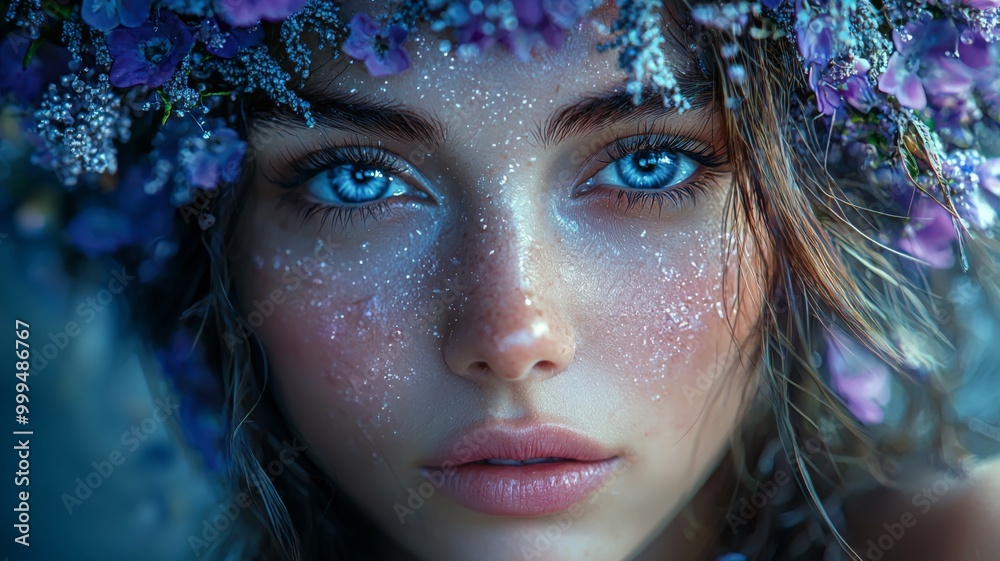 Enchanting Portrait of a Woman with Floral Crown Enchanting Portrait of a Woman with Floral Crown