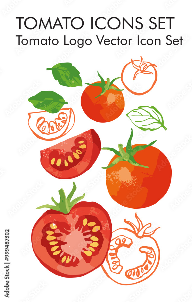 Tomato logo vector icon set Tomato logo vector icon set