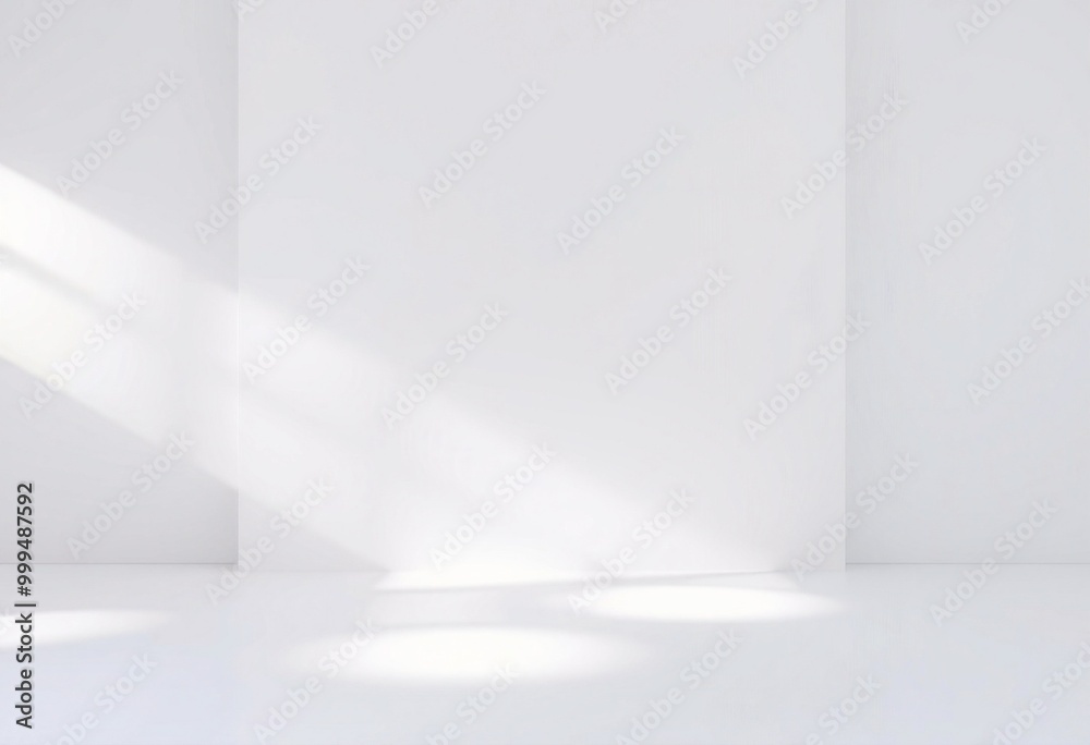White room interior with sunlight streaming through a window. White room interior with sunlight streaming through a window.