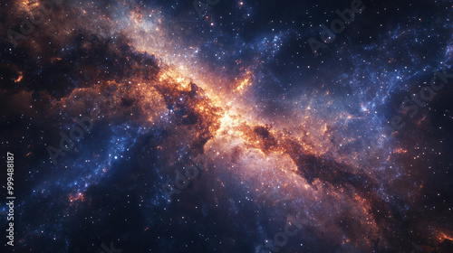 stunning cosmic vista of Milky Way, showcasing vibrant colors and distant galaxies. image captures beauty and mystery of universe, evoking sense of wonder and exploration