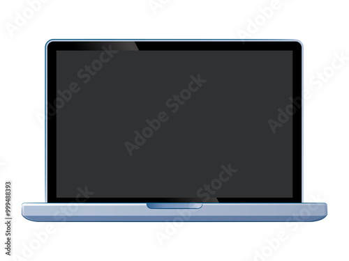 黒い画面のノートパソコン