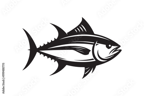 Tuna Fish Silhouette vector clipart illustration