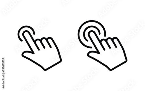 Hand cursor click icon vector. Hand pointer click icon vector