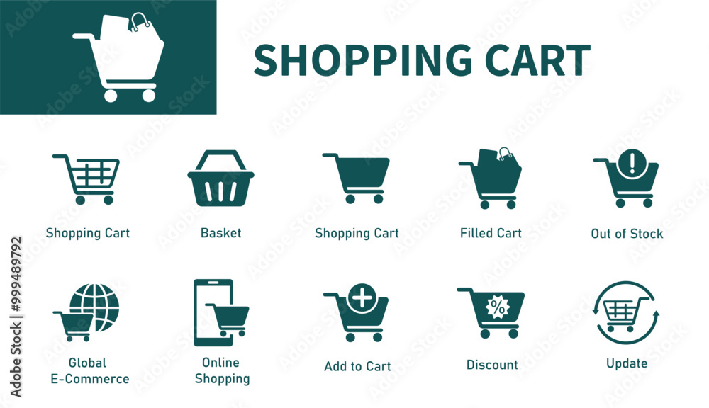 Shopping cart icon. Set of solid vector symbols on the theme of commerce, supermarket, basket, discount, online shopping. Shopping cart icon. Set of solid vector symbols on the theme of commerce, supermarket, basket, discount, online shopping.