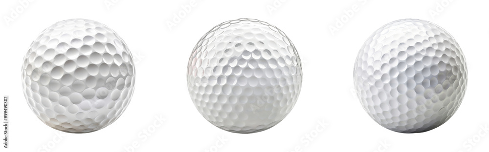 Set of three white golf balls isolated on a transparent background Set of three white golf balls isolated on a transparent background